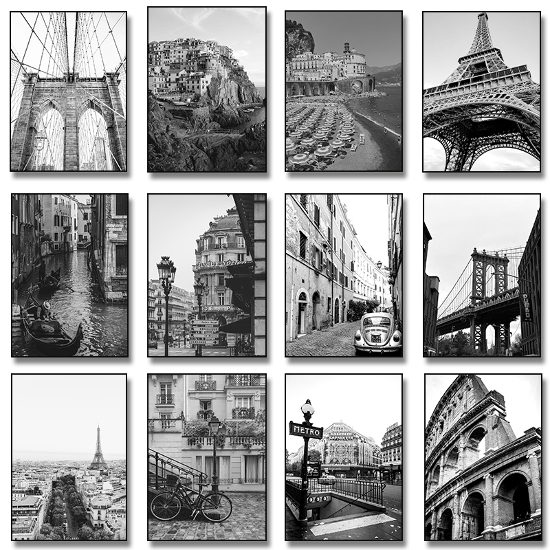 Photography Framing - (Nessuna cornice) Nero Bianco Città New
