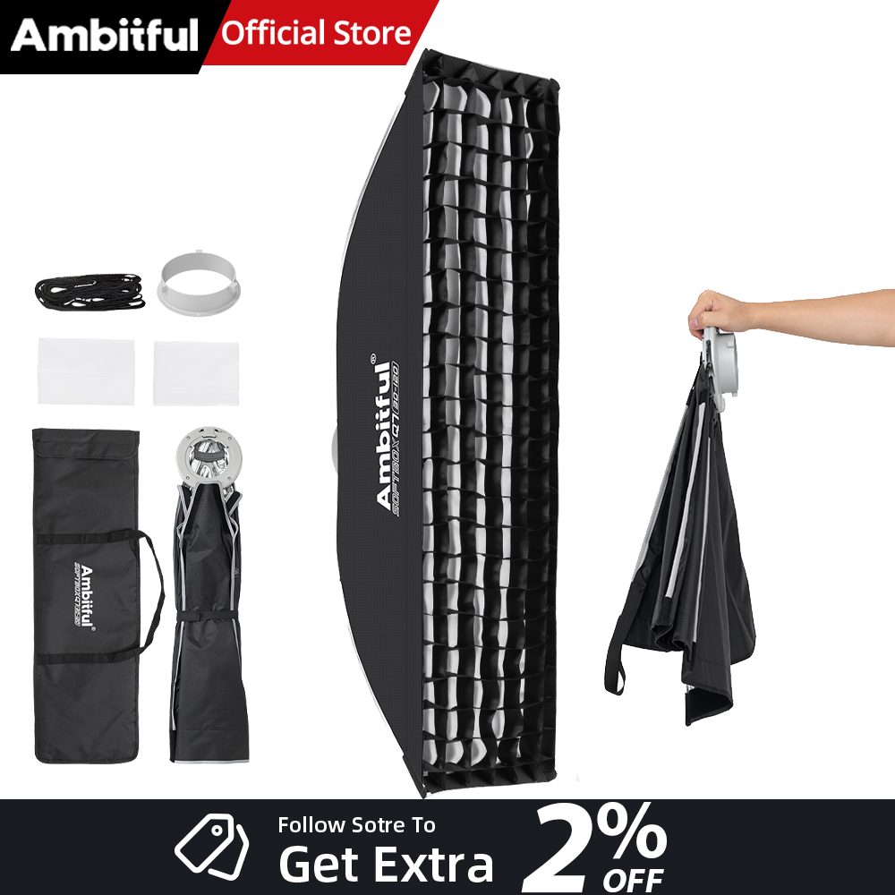 Beauty Dish Softbox - AMBITFUL Q7-II 30*120cm Softbox a Striscia